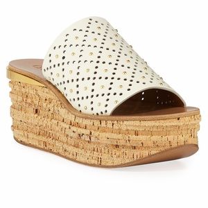 Chloe Camille Perforated Stud Slide Sandals
